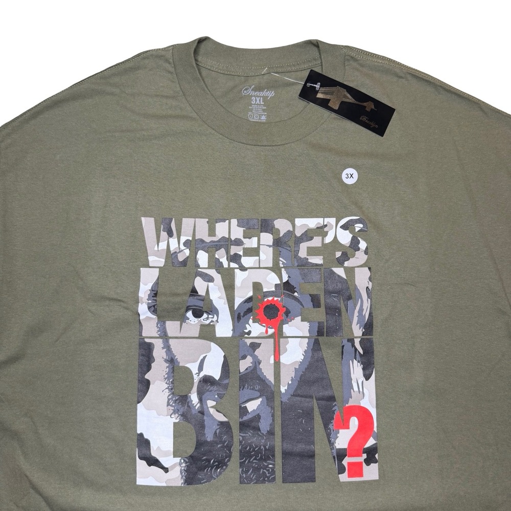 Where's‎ Osama Bin Laden x Sneaktip military rap shirt